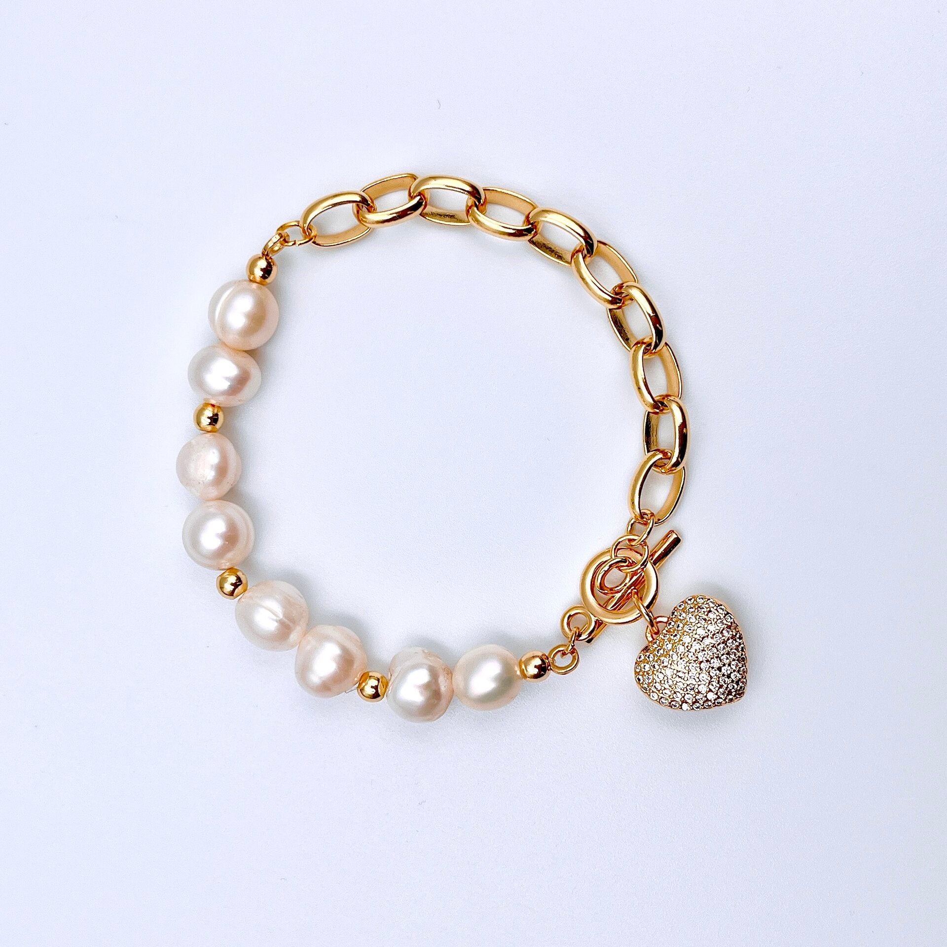 Pulsera corazón Perlas