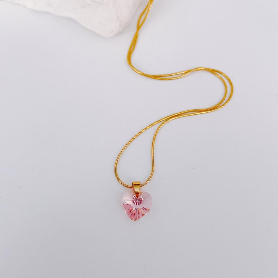 Collar de Corazón de Swarovski Rosa